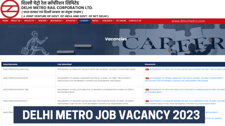 Delhi Metro Rail Jobs
