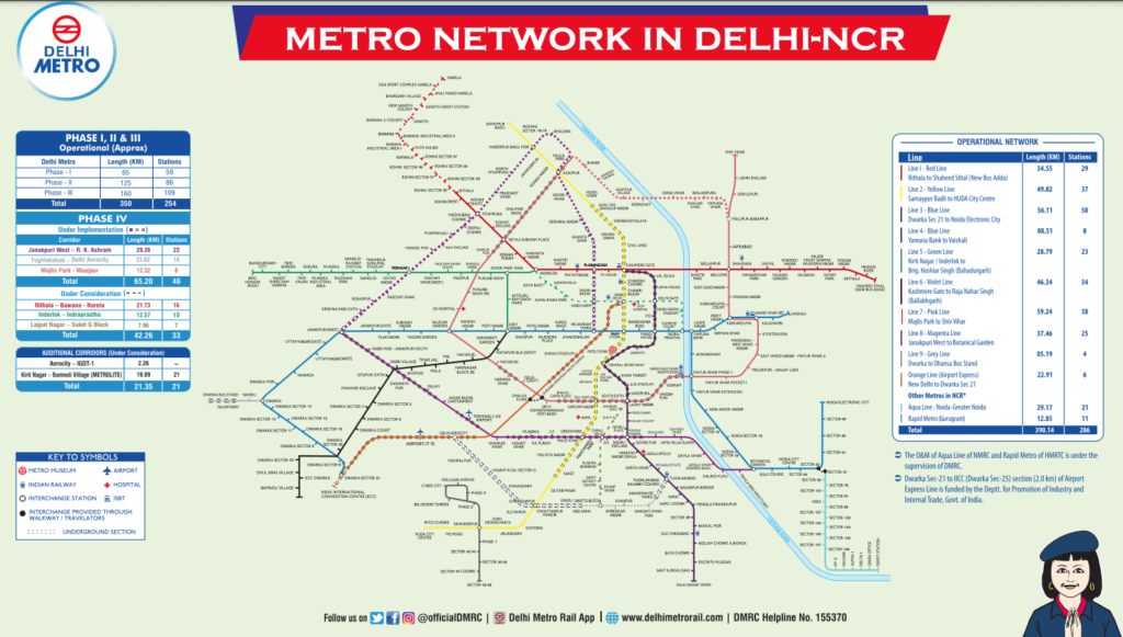 Delhi Metro Map 2023 Stations List (Download PDF)